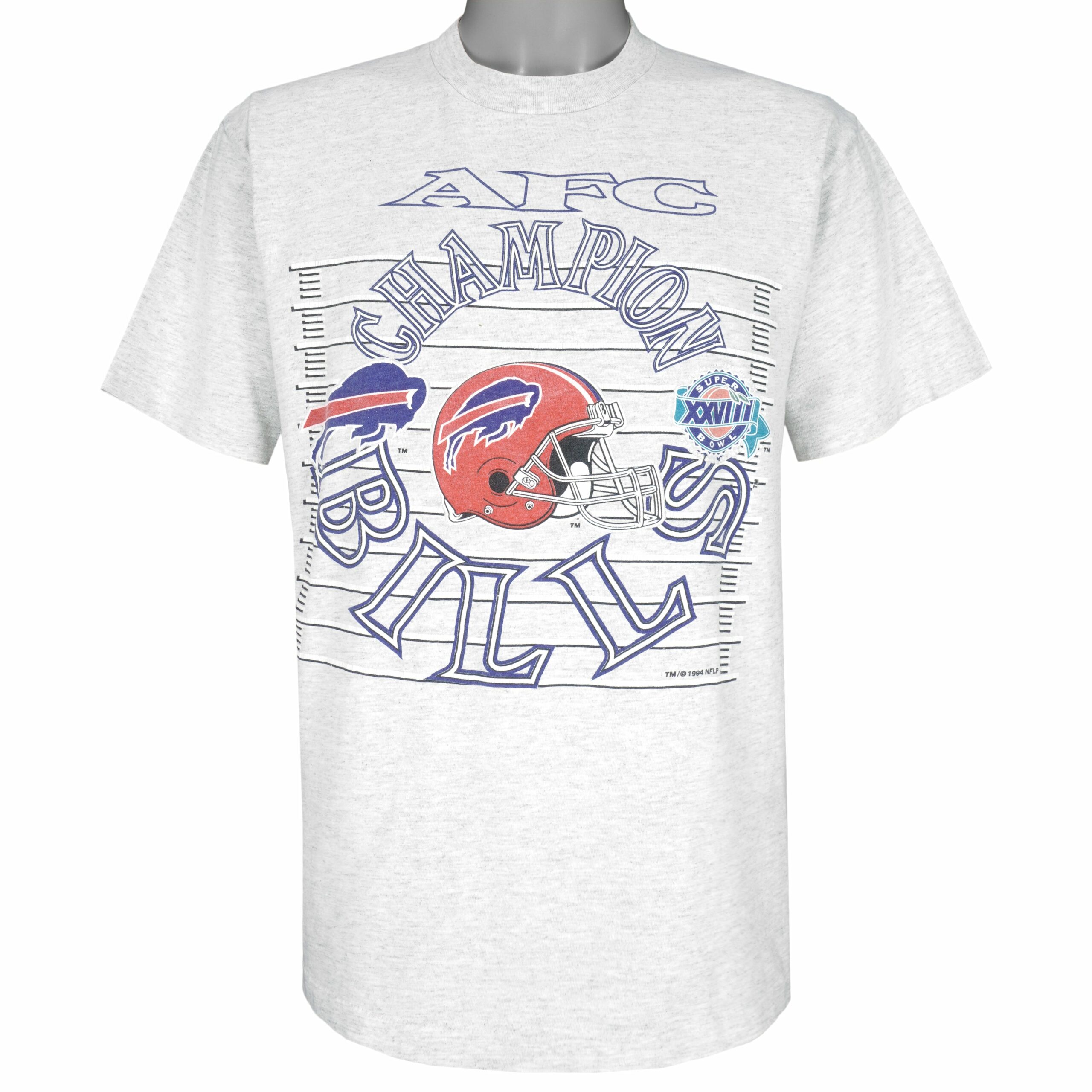NFL Buffalo Bills, AFC Champions T-Shirt 1994 Vintage Style Hoodie Sweatshirt Reprinted Full Size Gifts for Fans
