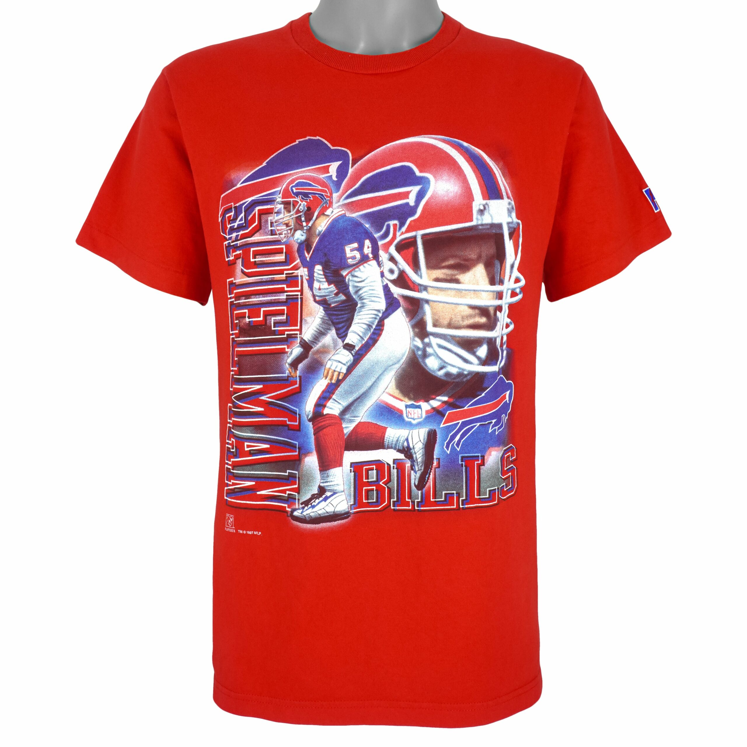 NFL Buffalo Bills Spielman No.54 T-Shirt 1997 Vintage Style Hoodie Sweatshirt Reprinted Full Size Gifts for Fans