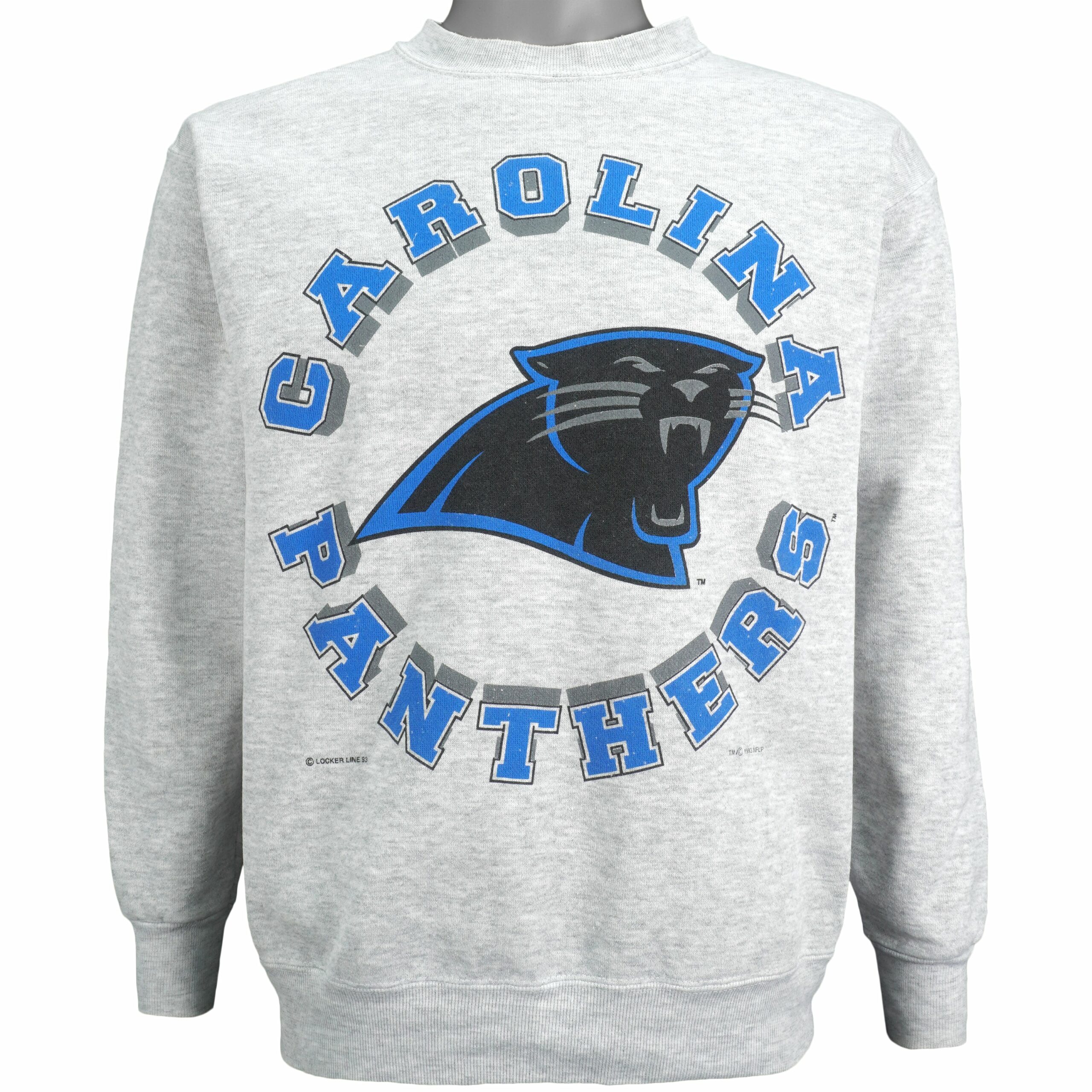 NFL Carolina Panthers Crew Neck Sweatshirt 1993 Vintage Style Hoodie Shirt Reprinted Full Size Gifts for Fans