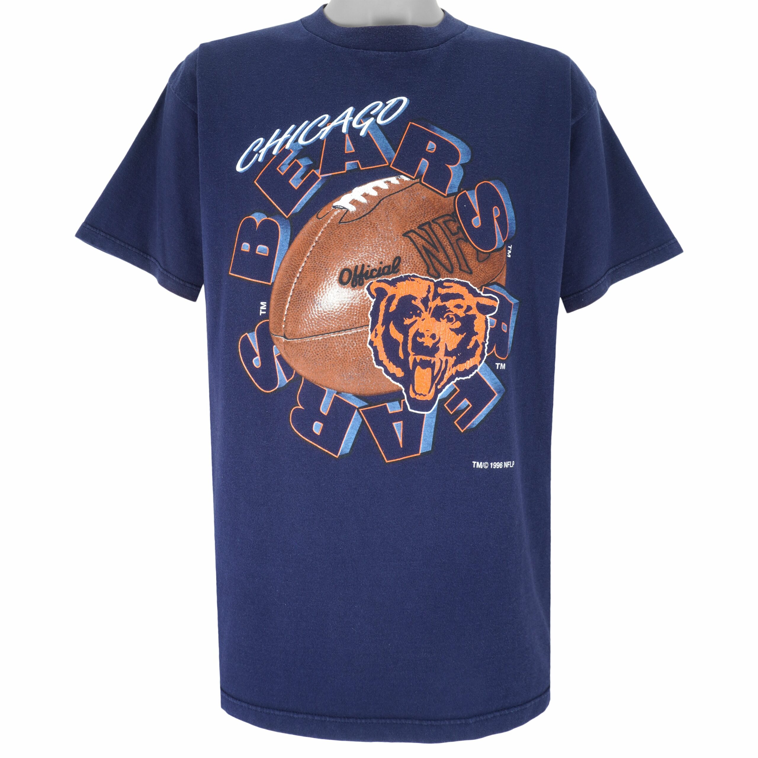 NFL Chicago Bears Big Logo T-Shirt 1996 Vintage Style Hoodie Sweatshirt Reprinted Full Size Gifts for Fans
