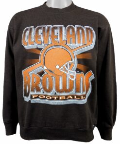 NFL Cleveland Browns Football Crew Neck Sweatshirt 1990s Vintage Style Hoodie Shirt Reprinted Full Size Gifts for Fans