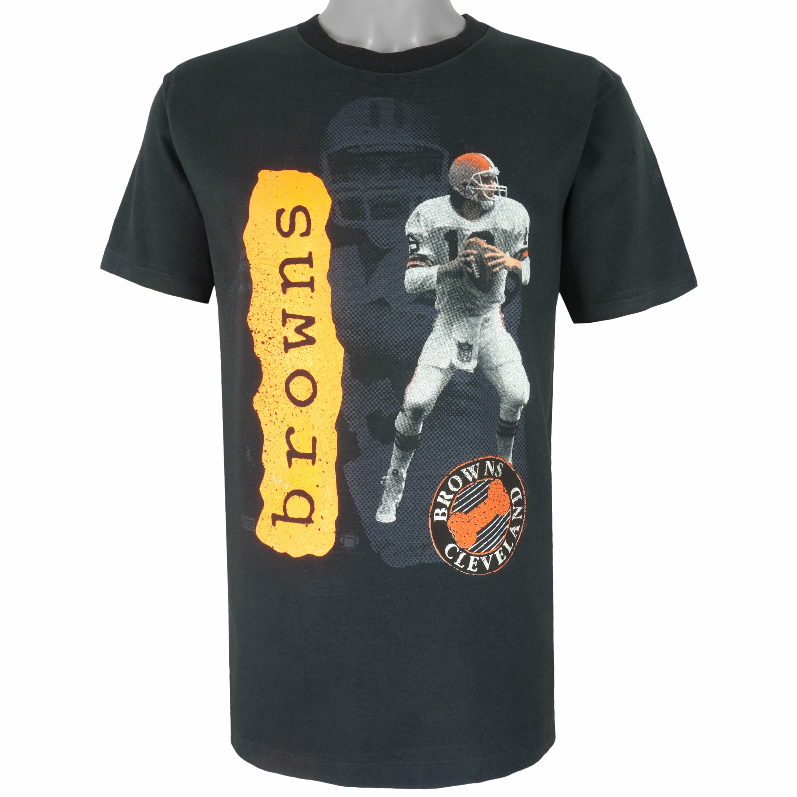 NFL Cleveland Browns Spell-Out T-Shirt 1990s Vintage Style Hoodie Sweatshirt Reprinted Full Size Gifts for Fans