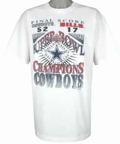 NFL Cowboys VS Bills, Super Bowl XXVII Champions T-Shirt 1993 Vintage Style Hoodie Sweatshirt Reprinted Full Size Gifts for Fans