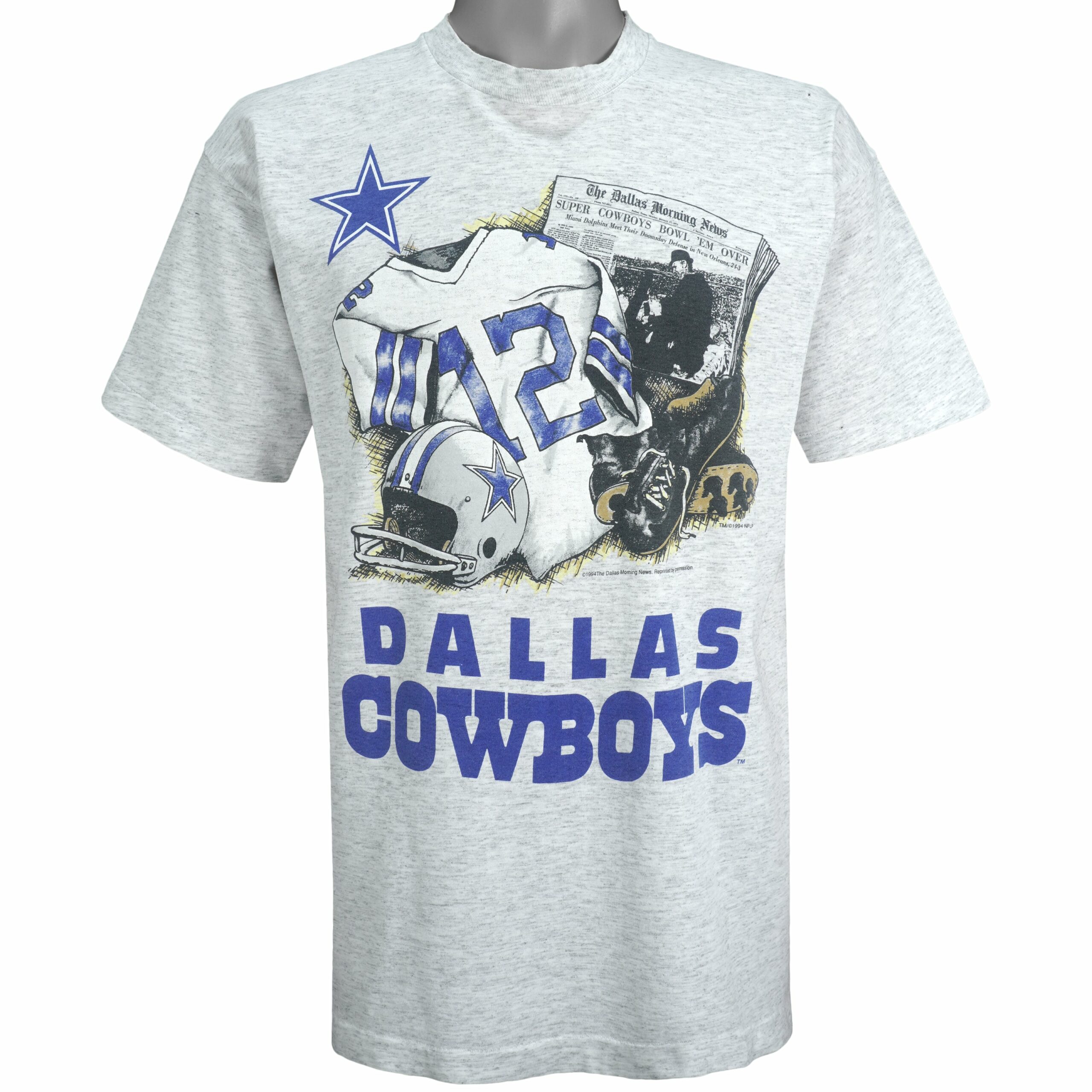 NFL Dallas Cowboys T-Shirt 1994 Vintage Style Hoodie Sweatshirt Reprinted Full Size Gifts for Fans