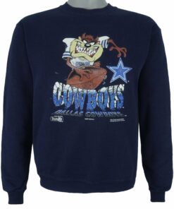 NFL Dallas Taz X Cowboys Crew Neck Sweatshirt 1995 Vintage Style Hoodie Shirt Reprinted Full Size Gifts for Fans