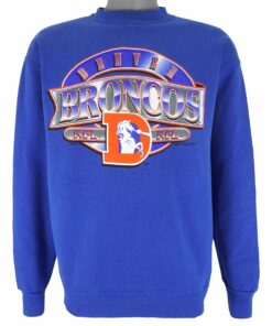 NFL Denver Broncos Crew Neck Sweatshirt 1995 Vintage Style Hoodie Shirt Reprinted Full Size Gifts for Fans