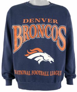 NFL Denver Broncos Crew Neck Sweatshirt 1999 Vintage Style Hoodie Shirt Reprinted Full Size Gifts for Fans