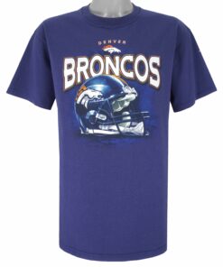 NFL Denver Broncos Helmet Big Logo T-Shirt 1990s Vintage Style Hoodie Sweatshirt Reprinted Full Size Gifts for Fans