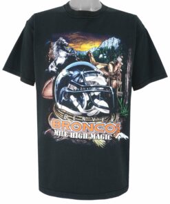 NFL Denver Broncos Mile High Magic T-Shirt 1990s Vintage Style Hoodie Sweatshirt Reprinted Full Size Gifts for Fans