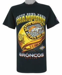 NFL Denver Broncos, Super Bowl 32th Champions Ring T-Shirt 1998 Vintage Style Hoodie Sweatshirt Reprinted Full Size Gifts for Fans