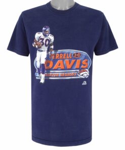NFL Denver Broncos Terrell Davis Number 30 T-Shirt 1990s Vintage Style Hoodie Sweatshirt Reprinted Full Size Gifts for Fans