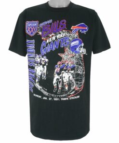 NFL Giants VS Bills Stadium Map T-Shirt 1991 Vintage Style Hoodie Sweatshirt Reprinted Full Size Gifts for Fans