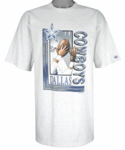 NFL Grey Dallas Cowboys Big Logo T-Shirt 1994 Vintage Style Hoodie Sweatshirt Reprinted Full Size Gifts for Fans