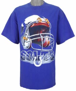 NFL Indianapolis Colts Helmet Spell-Out T-Shirt 1990s Vintage Style Hoodie Sweatshirt Reprinted Full Size Gifts for Fans