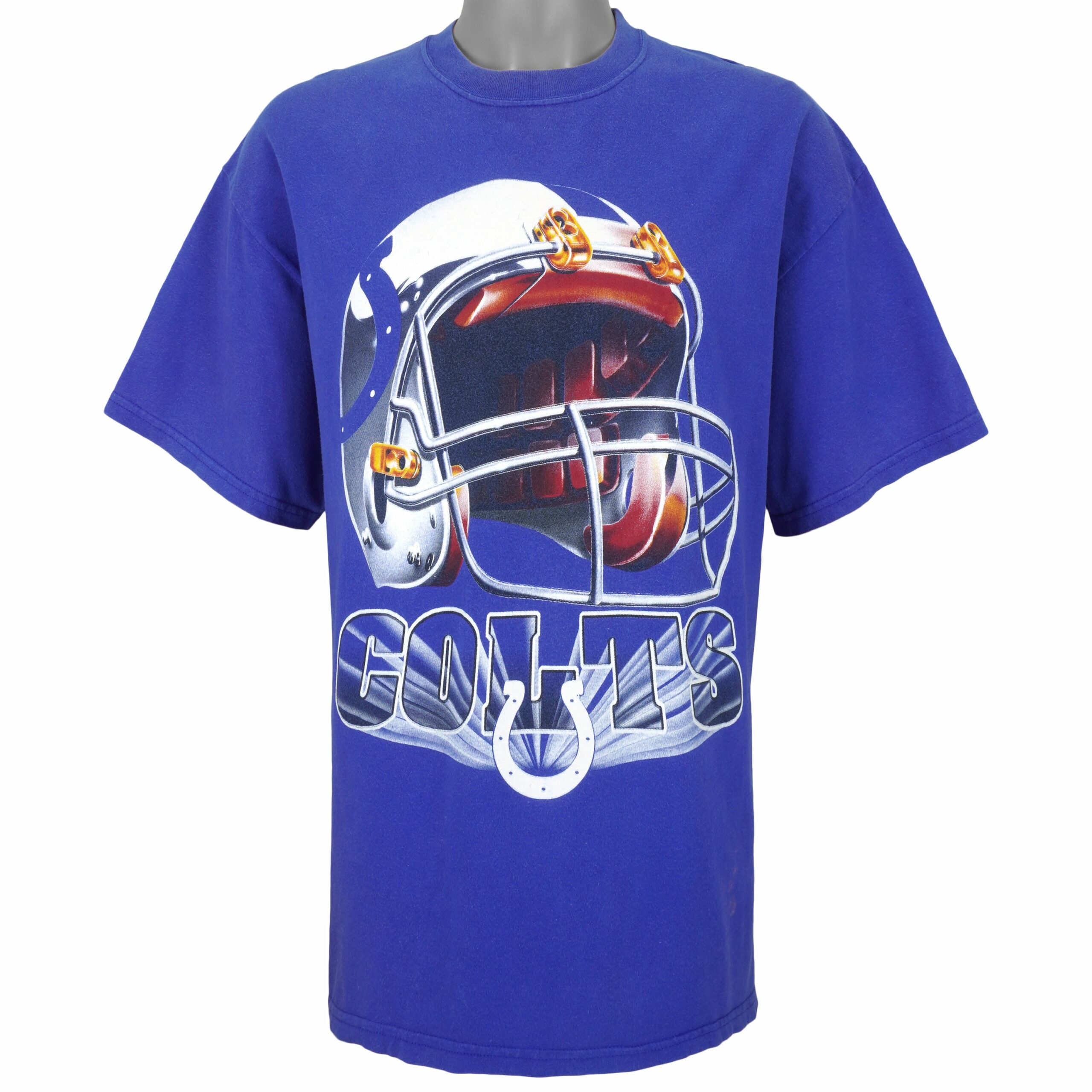 NFL Indianapolis Colts Helmet Spell-Out T-Shirt 1990s Vintage Style Hoodie Sweatshirt Reprinted Full Size Gifts for Fans