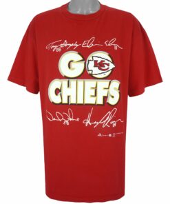 NFL Kansas City Go Chiefs, Players Autographed T-Shirt 1999 Vintage Style Hoodie Sweatshirt Reprinted Full Size Gifts for Fans