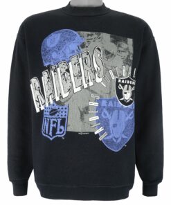 NFL Los Angeles Raiders Crew Neck Sweatshirt 1991 Vintage Style Hoodie Sweatshirt Reprinted Full Size Gifts for Fans