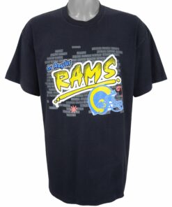 NFL Los Angeles Rams Spell-Out T-Shirt 1990s Vintage Style Hoodie Sweatshirt Reprinted Full Size Gifts for Fans