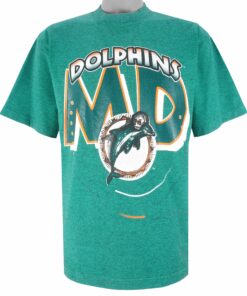 NFL MD Miami Dolphins T-Shirt 1990s Vintage Style Hoodie Sweatshirt Reprinted Full Size Gifts for Fans