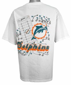 NFL Miami Dolphins Spell-Out T-Shirt 1990s Vintage Style Hoodie Sweatshirt Reprinted Full Size Gifts for Fans