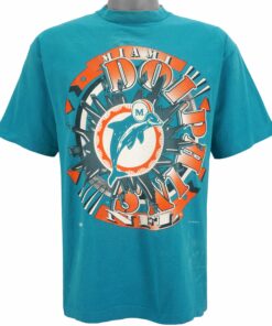 NFL Miami Dolphins Spell-Out T-Shirt 1994 Vintage Style Hoodie Sweatshirt Reprinted Full Size Gifts for Fans