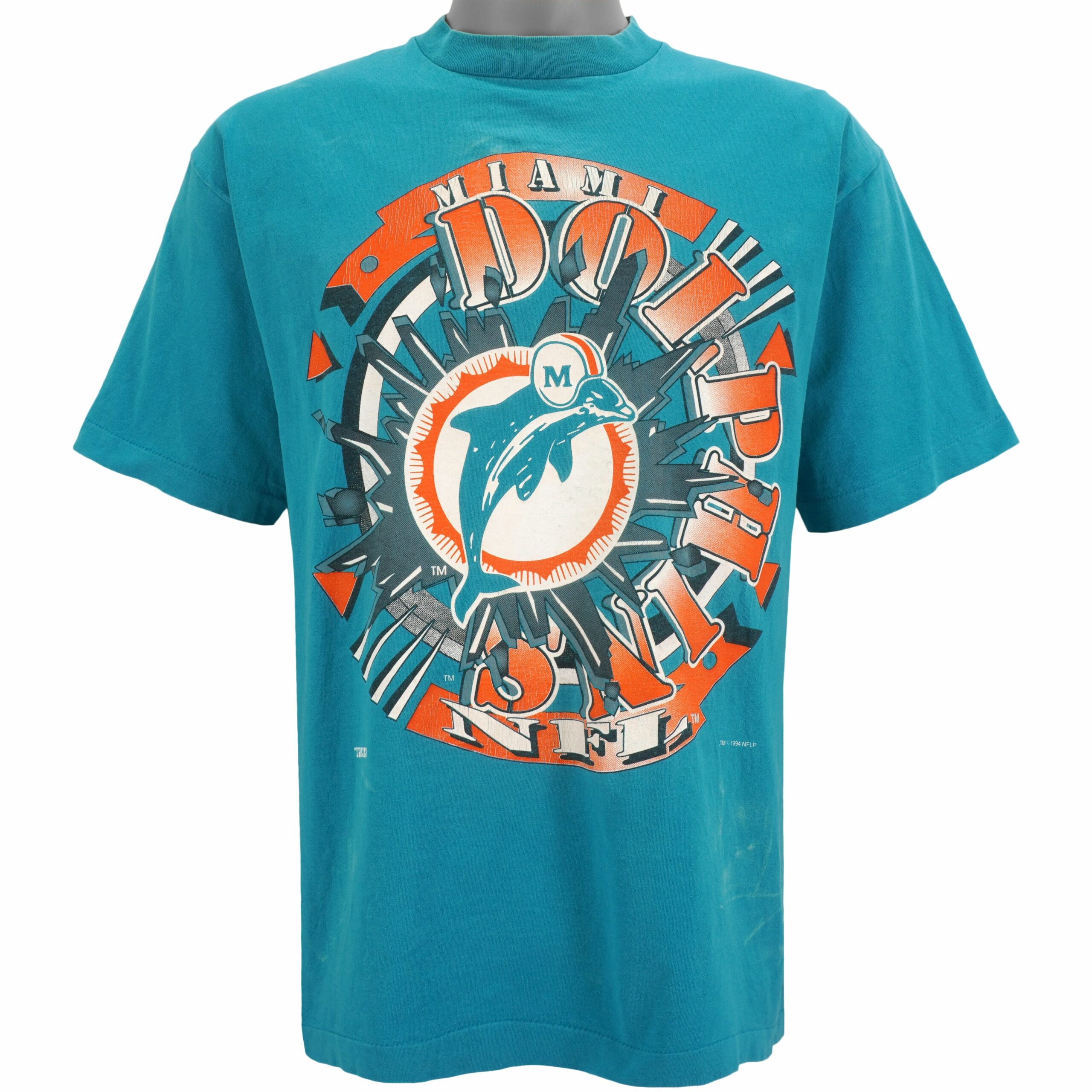 NFL Miami Dolphins Spell-Out T-Shirt 1994 Vintage Style Hoodie Sweatshirt Reprinted Full Size Gifts for Fans