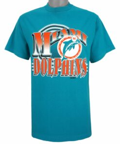 NFL Miami Dolphins T-Shirt 1990s Vintage Style Hoodie Sweatshirt Reprinted Full Size Gifts for Fans