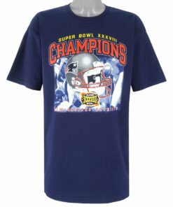 NFL New England Patriots Super Bowl XXXVIII Champions T-Shirt 2004 Vintage Style Hoodie Sweatshirt Reprinted Full Size Gifts for Fans