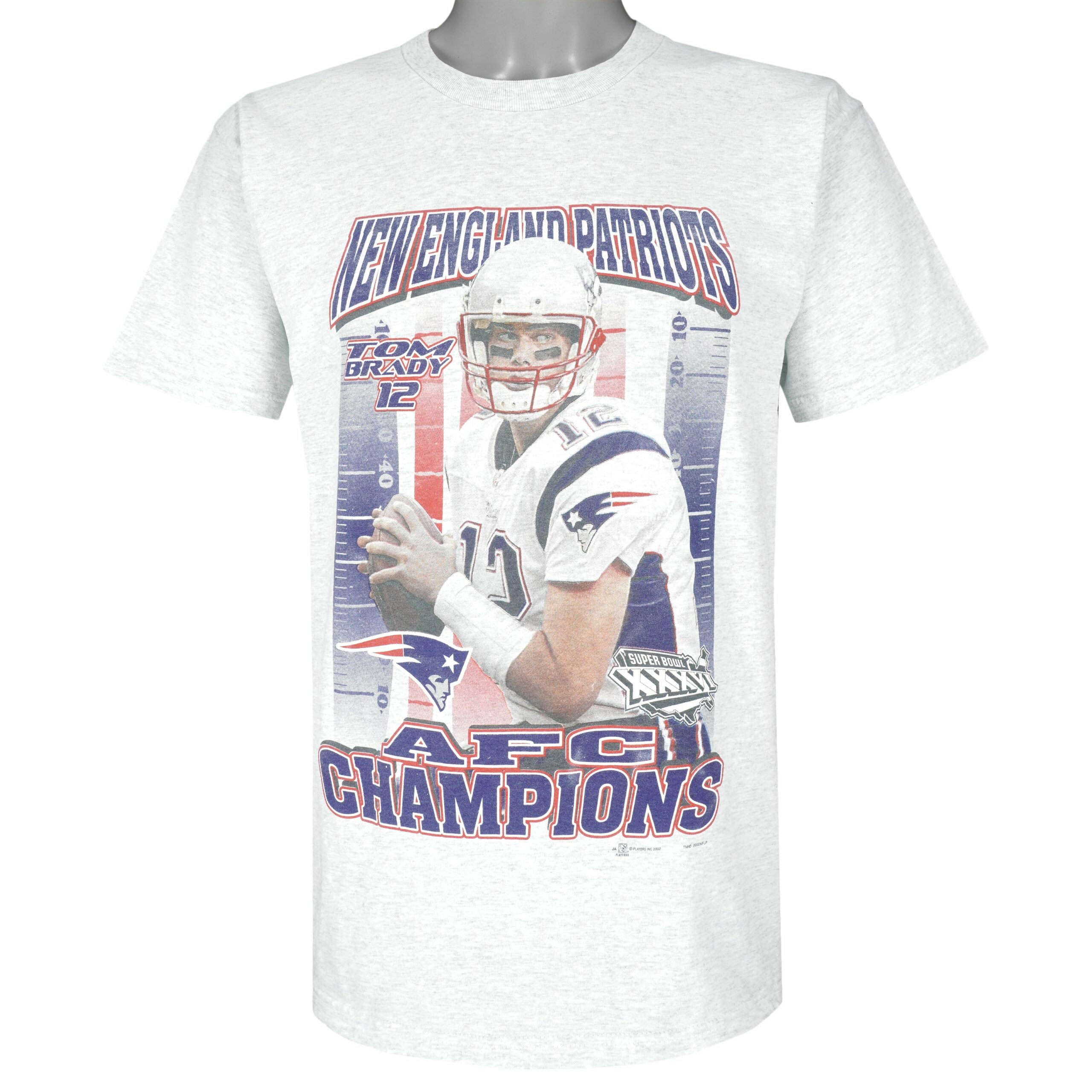 NFL New England Patriots Tom Brady No. 12 T-Shirt 2002 Vintage Style Hoodie Sweatshirt Reprinted Full Size Gifts for Fans