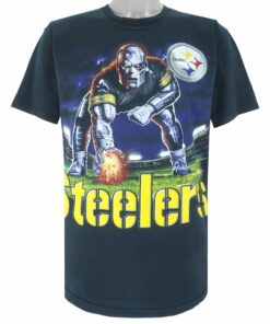 NFL Pittsburgh Steelers Big Logo T-Shirt 1990s Vintage Style Hoodie Sweatshirt Reprinted Full Size Gifts for Fans