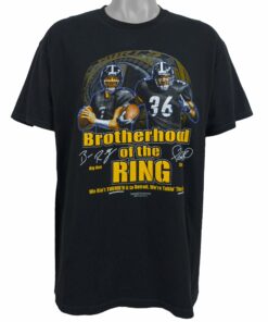 NFL Pittsburgh Steelers Brotherhood of the Ring, Big Ben #7 & The Bus #36 T-Shirt 2006 Vintage Style Hoodie Sweatshirt Reprinted Full Size Gifts for Fans