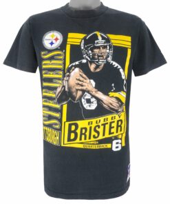 NFL Pittsburgh Steelers Bubby Brister Stat T-Shirt 1990s Vintage Style Hoodie Sweatshirt Reprinted Full Size Gifts for Fans