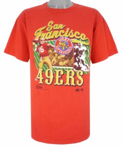 NFL Red San Francisco 49ers T-Shirt 1990 Vintage Style Hoodie Sweatshirt Reprinted Full Size Gifts for Fans