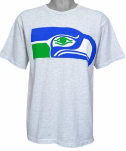 NFL Seattle Seahawks Big Logo T-Shirt 1990s Vintage Style Hoodie Sweatshirt Reprinted Full Size Gifts for Fans