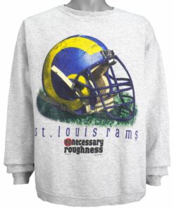 NFL St. Louis Rams Crew Neck Sweatshirt 1997 Vintage Style Hoodie Shirt Reprinted Full Size Gifts for Fans
