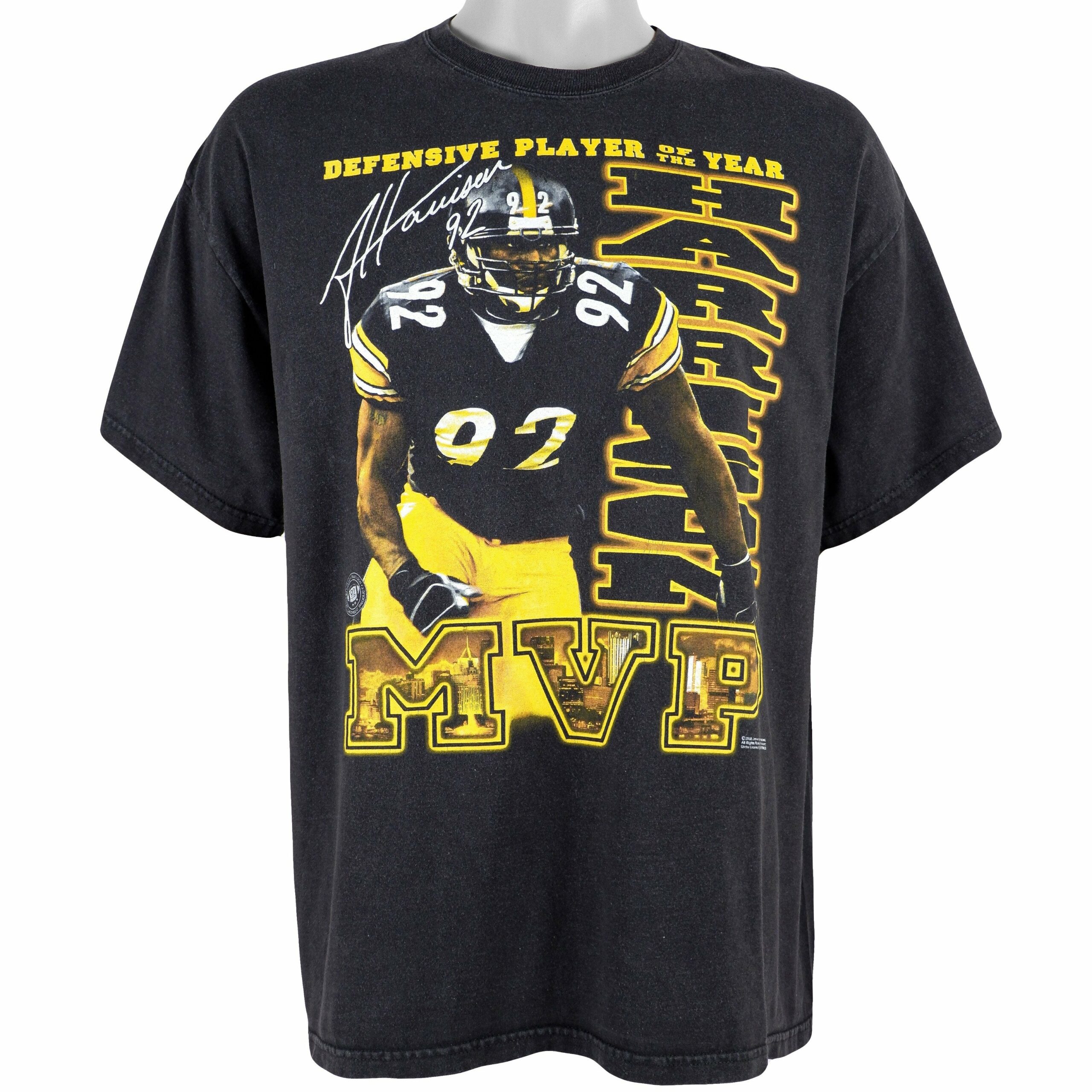 NFL Steelers MVP Harrison No. 92 T-Shirt 2008 Vintage Style Hoodie Sweatshirt Reprinted Full Size Gifts for Fans