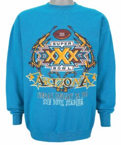 NFL Super Bowl Arizona Crew Neck Sweatshirt 1996 Vintage Style Hoodie Shirt Reprinted Full Size Gifts for Fans