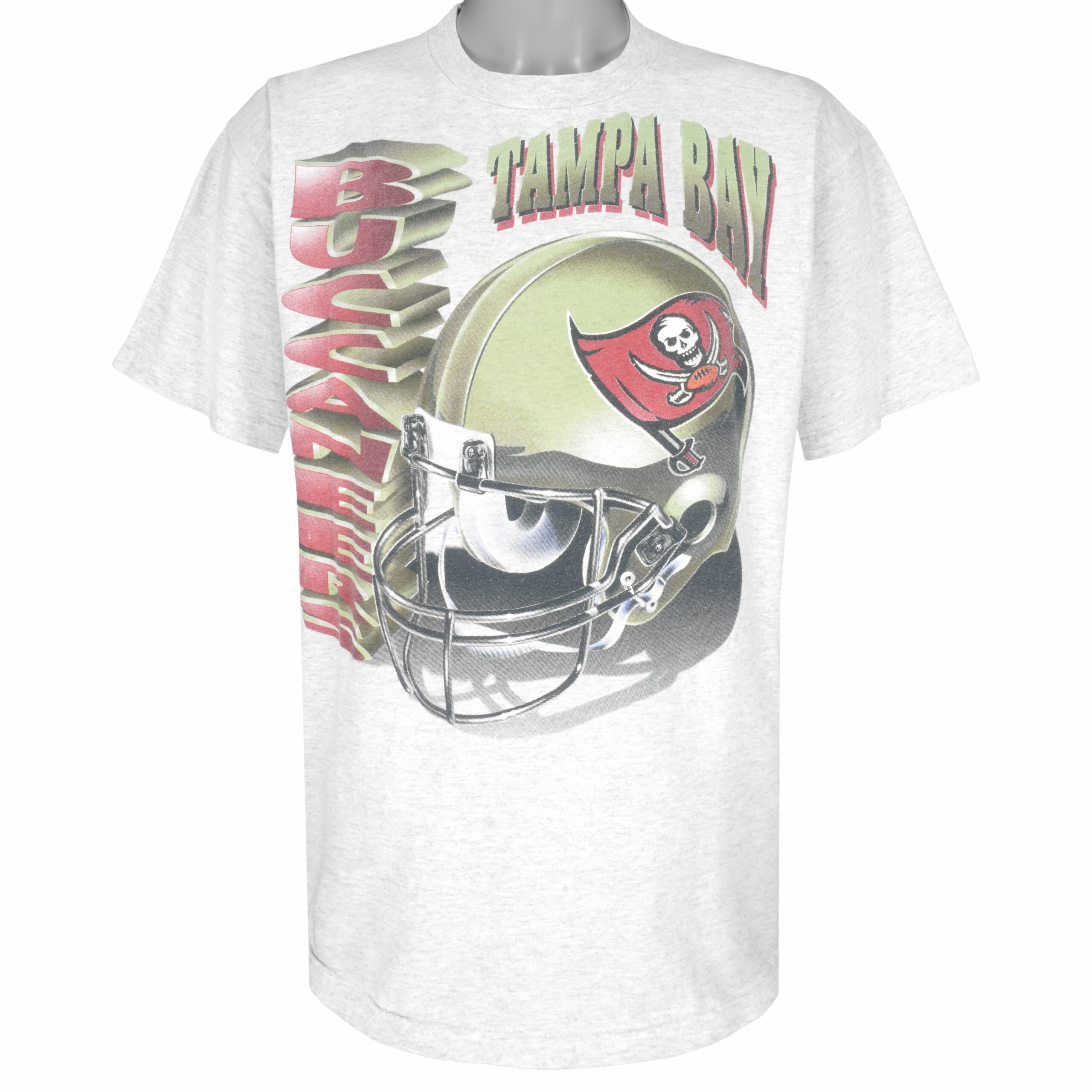 NFL Tampa Bay Buccaneers Helmet Single Stitch T-Shirt 1990s Vintage Style Hoodie Sweatshirt Reprinted Full Size Gifts for Fans