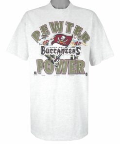 NFL Tampa Bay Buccaneers Pewter Power T-Shirt 1997 Vintage Style Hoodie Sweatshirt Reprinted Full Size Gifts for Fans