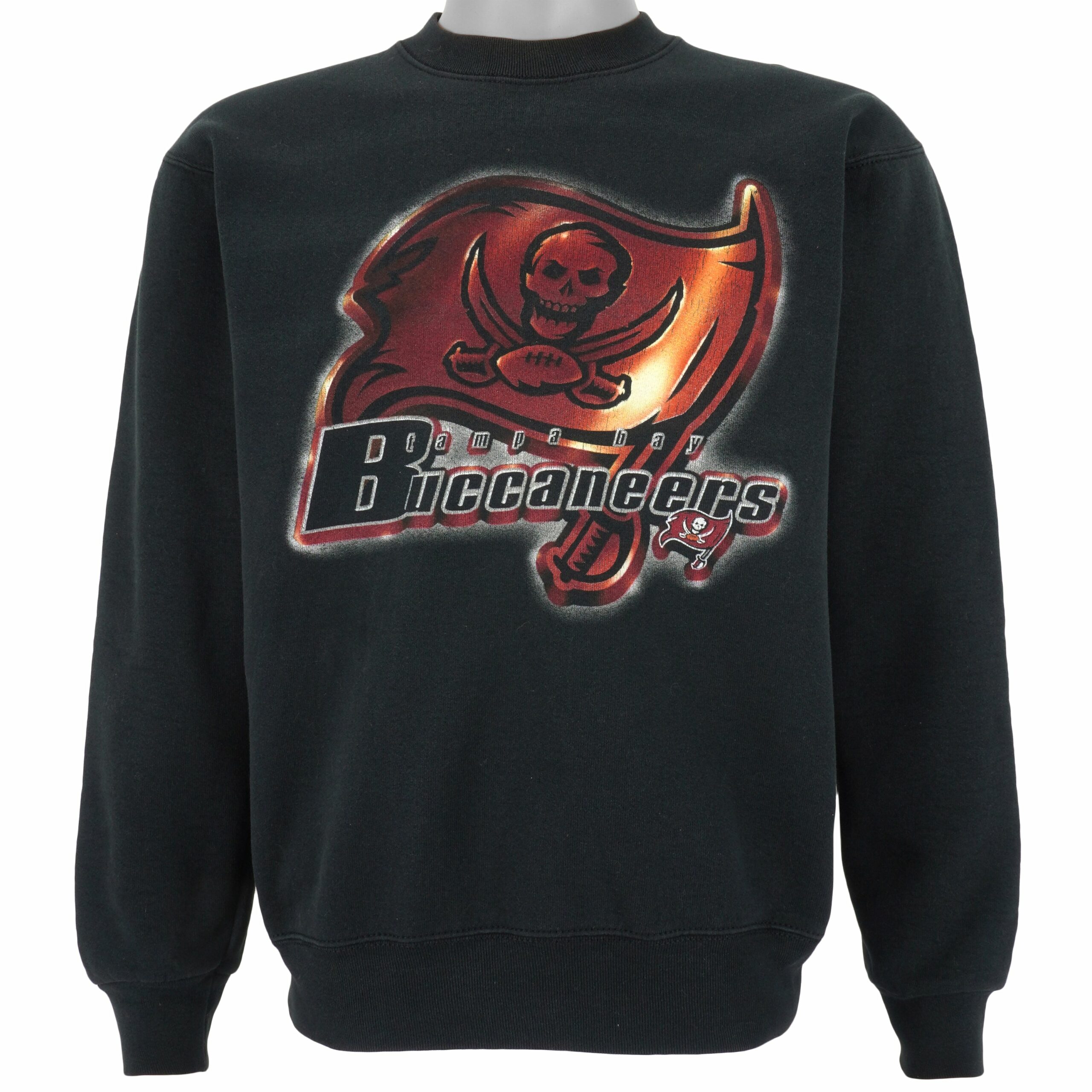 NFL Tampa Bay Buccaneers Spell-Out Sweatshirt 1990s Vintage Style Hoodie Shirt Reprinted Full Size Gifts for Fans