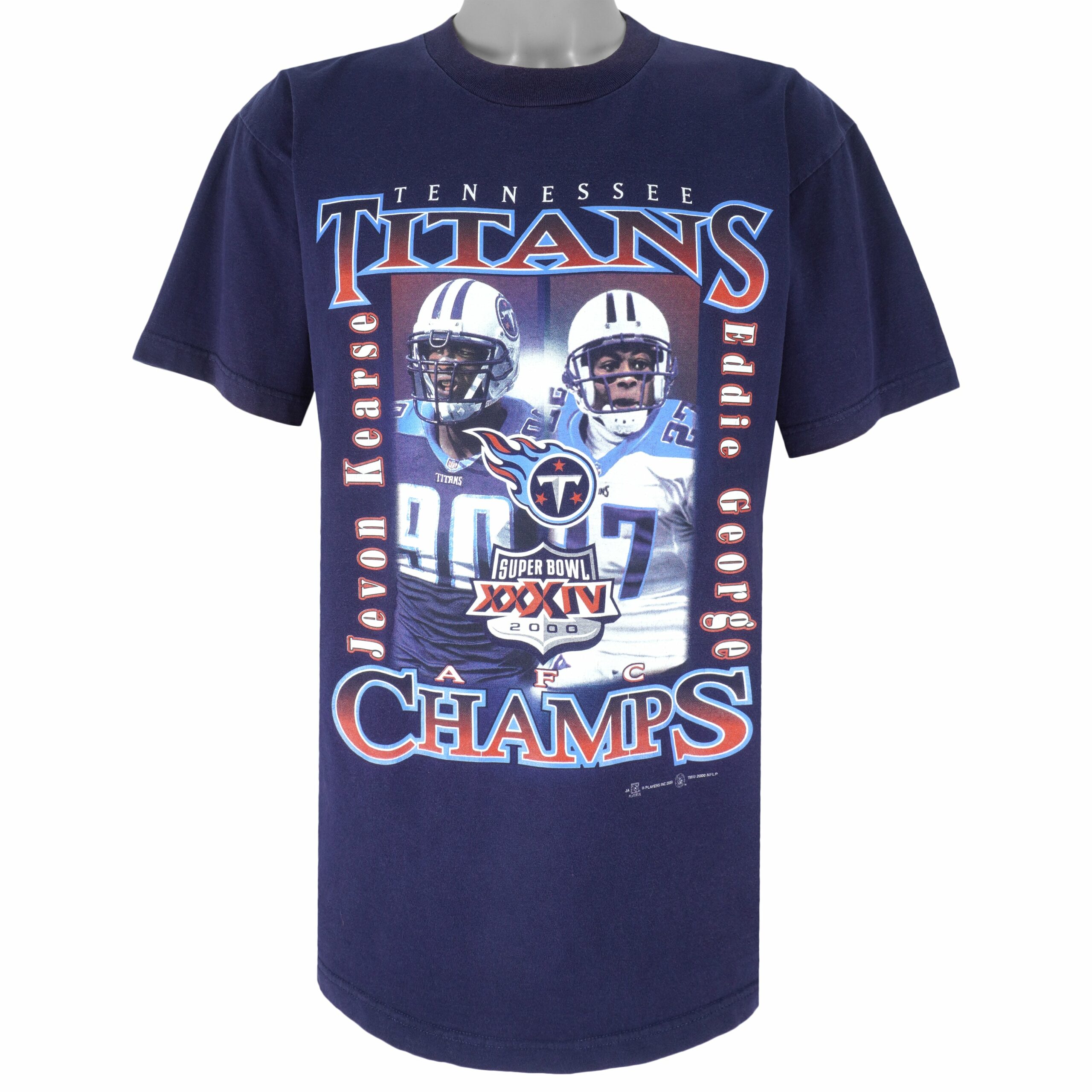 NFL Tennessee Titans AFC Champs Kearse & George T-Shirt 2000 Vintage Style Hoodie Sweatshirt Reprinted Full Size Gifts for Fans