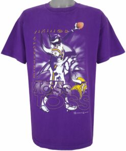 NFL Vikings, The Moss Toss T-Shirt 1998 Vintage Style Hoodie Sweatshirt Reprinted Full Size Gifts for Fans