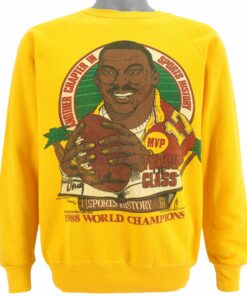NFL Washington Redskins, Doug Williams MVP Crew Neck Sweatshirt 1988 Vintage Style Hoodie Sweatshirt Reprinted Full Size Gifts for Fans