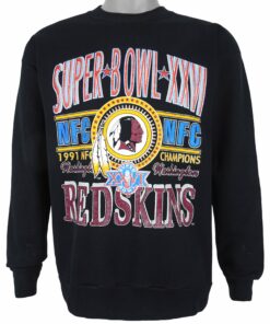 NFL Washington Redskins NFC Champs Crew Neck Sweatshirt 1991 Vintage Style Hoodie Sweatshirt Reprinted Full Size Gifts for Fans