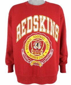 NFL Washington Redskins Spell-Out Sweatshirt 1990s Vintage Style Hoodie Shirt Reprinted Full Size Gifts for Fans