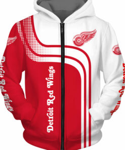 NHL Hoodies 3D Detroit Red Wings Hoodies Pullover Long Sleeve Gifts for Fans