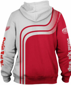 NHL Hoodies 3D Detroit Red Wings Hoodies Pullover Long Sleeve Gifts for Fans