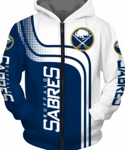 NHL Hoodies Buffalo Sabres Zip Up Hoodies 3D Long Sleeve Gifts for Fans