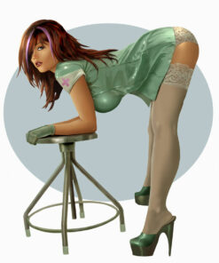 Naughty Nurse Pin Up Girl Version 2 Vinyl Decal Sticker