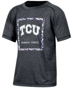 Ncaa TCU Horned Frogs Boys' Gray Poly Pixel T-Shirt, TCU Shirts Gifts For NCAA Fans